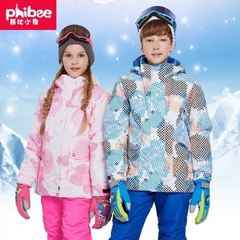 Phibee costum de schi pentru copii – impermeabil, rezistent la vânt, respirabil, căptușit cu polar fleece și izolație Space Cotton