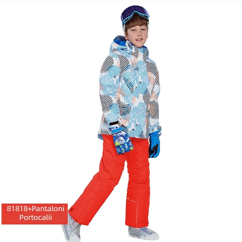 Phibee costum de schi pentru copii – impermeabil, rezistent la vânt, respirabil, căptușit cu polar fleece și izolație Space Cotton