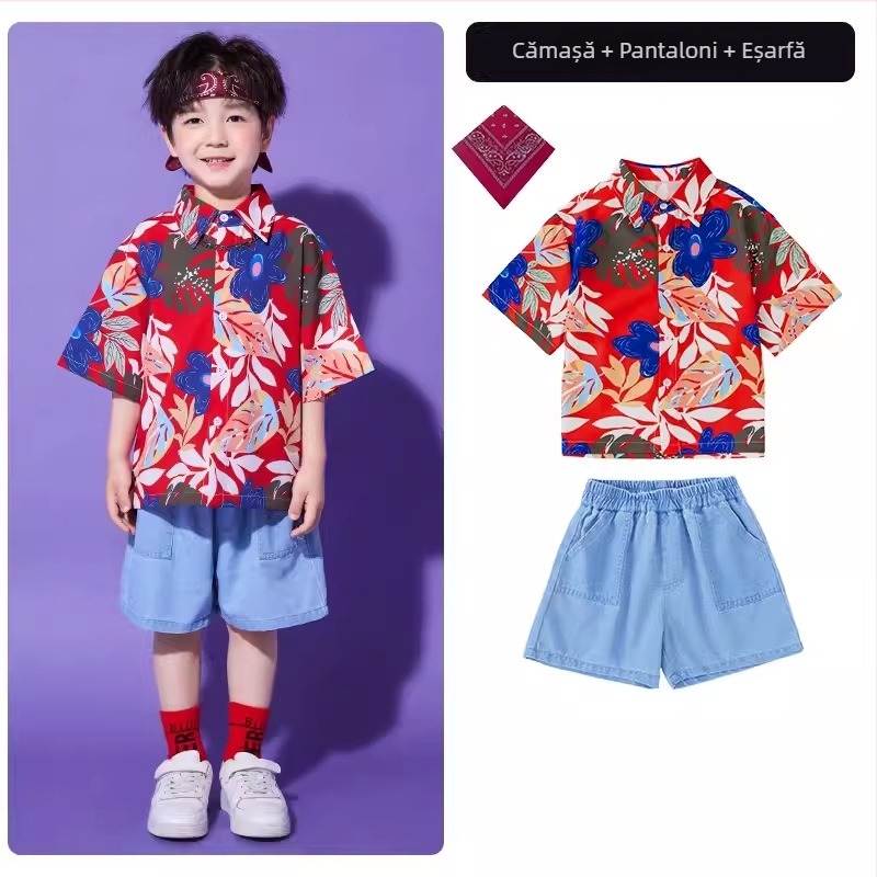 Costum de reprezentație pentru copii hip-hop, unisex, bumbac 65%, vara 2024, potrivit pentru copii de 8 ani sau mai mari