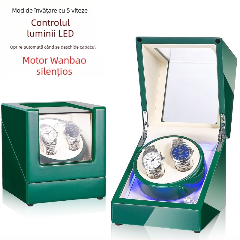 Cutie de învârtire pentru ceasuri automate mecanice | Model SVC2000, MDF finisaj piano, șlefuire și polish manual