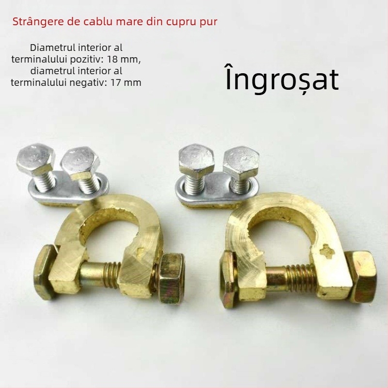 Conector de terminal baterie – clemă din cupru pur pentru baterie auto, Model 1, Brand Lanyi