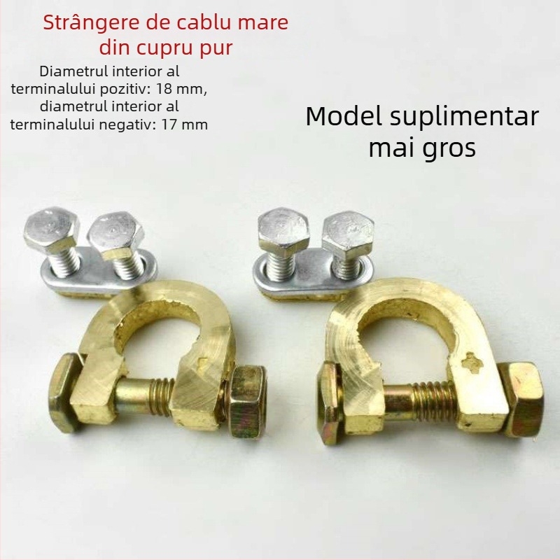 Conector de terminal baterie – clemă din cupru pur pentru baterie auto, Model 1, Brand Lanyi