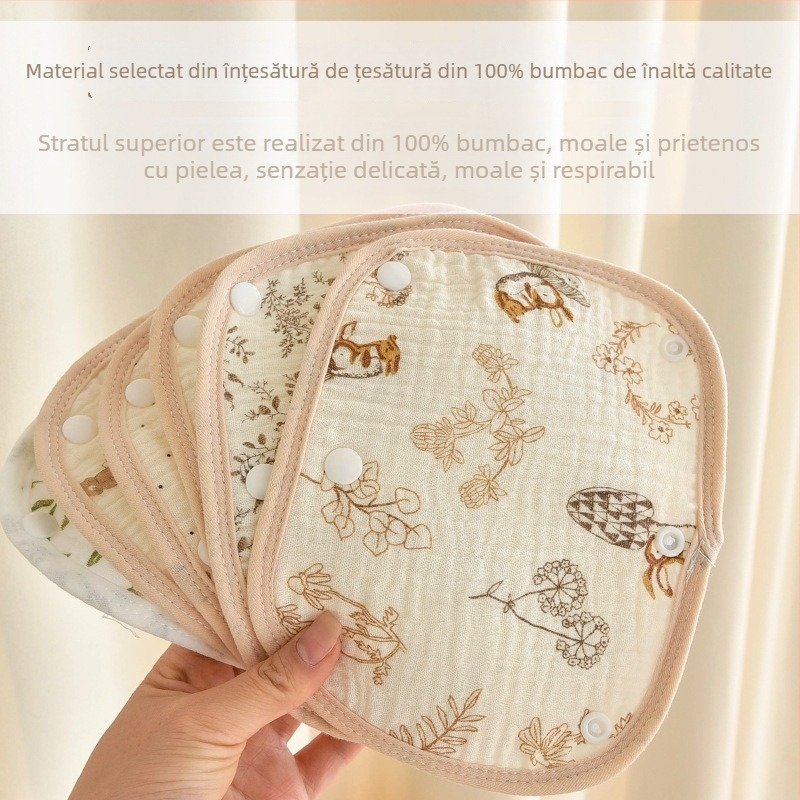 Covoraș din bumbac pentru căruciorul de copii, cu husă pentru brațul frontal și protecție a barei, prosop detașabil pentru saliva