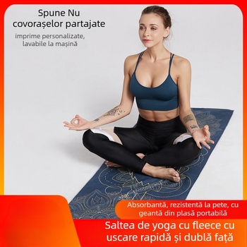 Prosop pentru covorașul de yoga: antiderapant, absorbant de transpirație, fleece cu două fețe, lavabil la mașină, usor de uscat