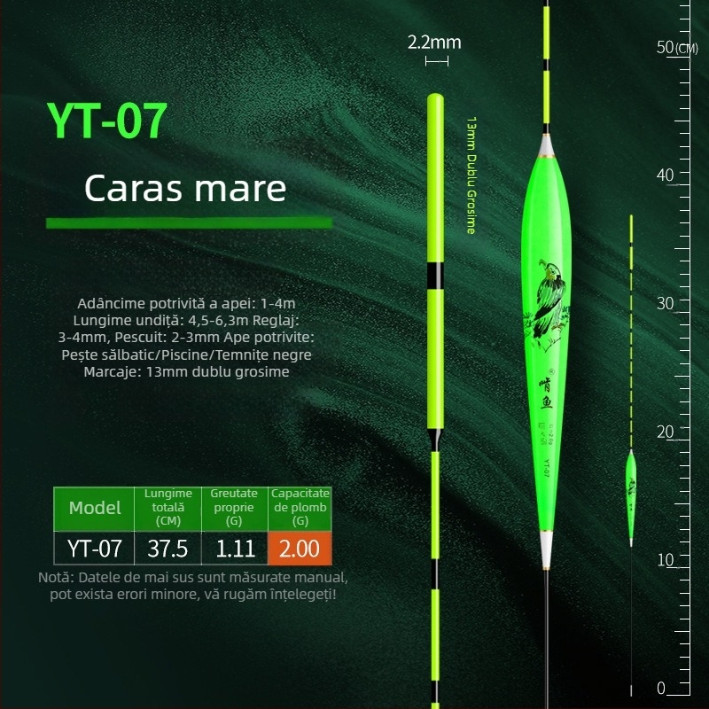 Plută de pescuit cu derivație verticală - material nano, sensibilitate mare, design îngroșat, model 32889