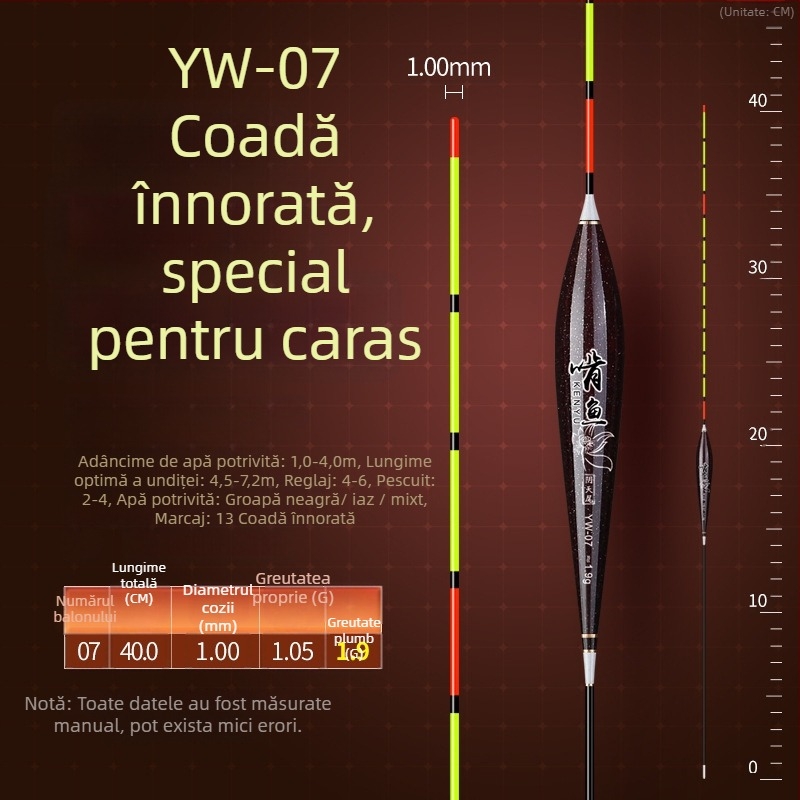 Plută de pescuit cu derivație verticală - material nano, sensibilitate mare, design îngroșat, model 32889