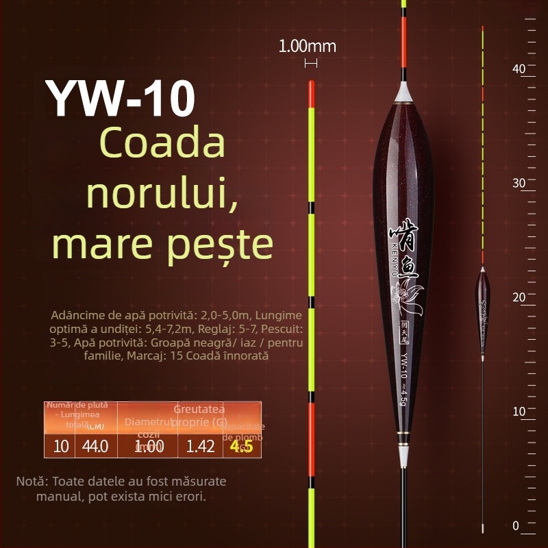 Plută de pescuit cu derivație verticală - material nano, sensibilitate mare, design îngroșat, model 32889