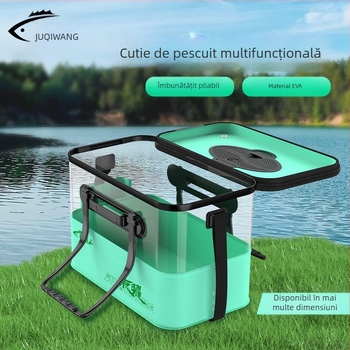 Camper EVA Recipient pliabil transparent pentru pește – pescuit în aer liber, cutie multifuncțională