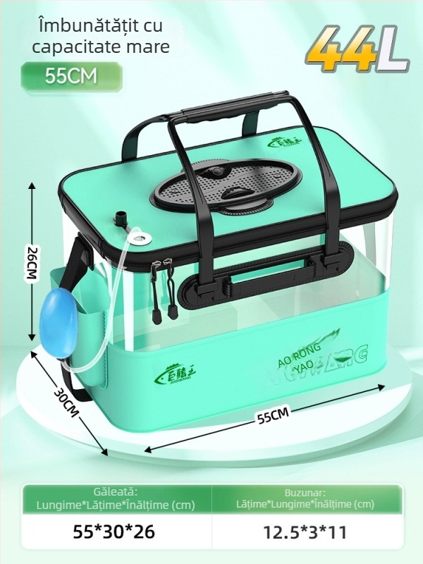 Camper EVA Recipient pliabil transparent pentru pește – pescuit în aer liber, cutie multifuncțională