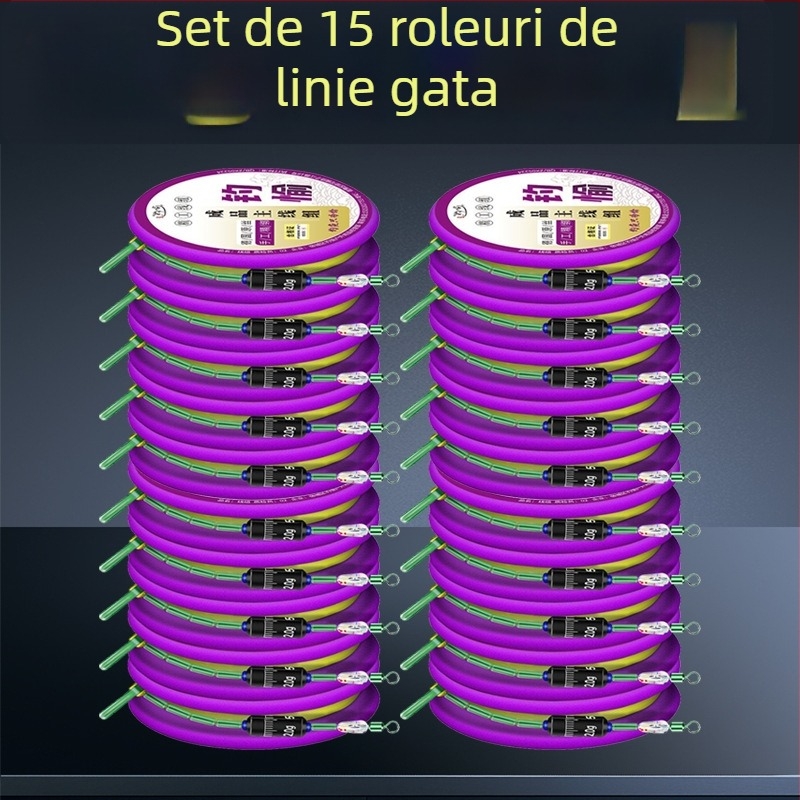 Set linie de pescuit din fir auriu – linie principală legată, produs finit, set moale, kit complet