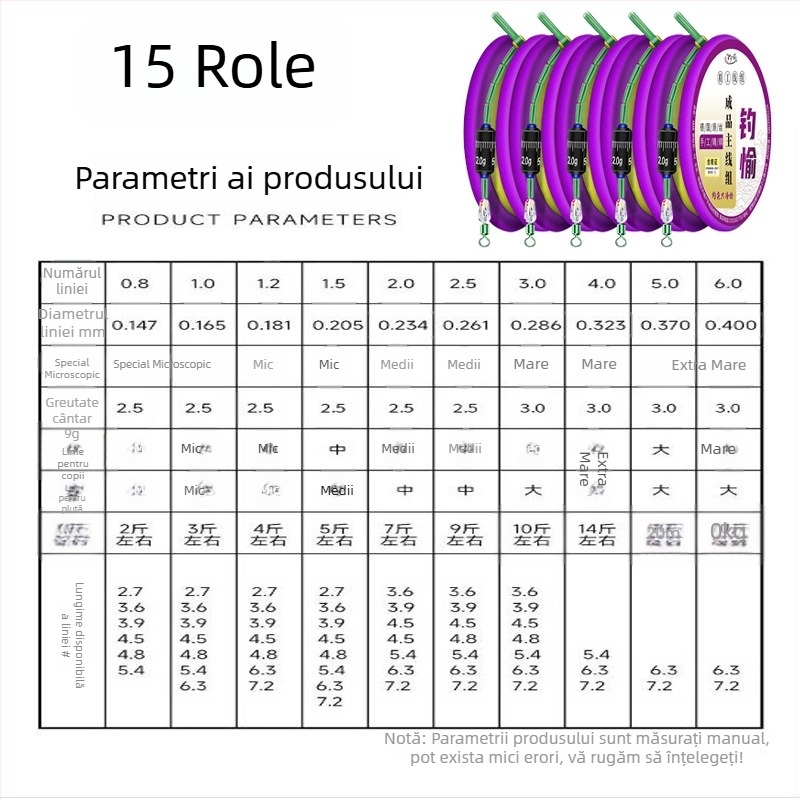 Set linie de pescuit din fir auriu – linie principală legată, produs finit, set moale, kit complet