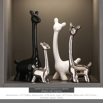 Set decorativ cu animale pentru vitrină de vin și sufragerie - rășină ceramică, stil lux ușor, Seashell Sea brand