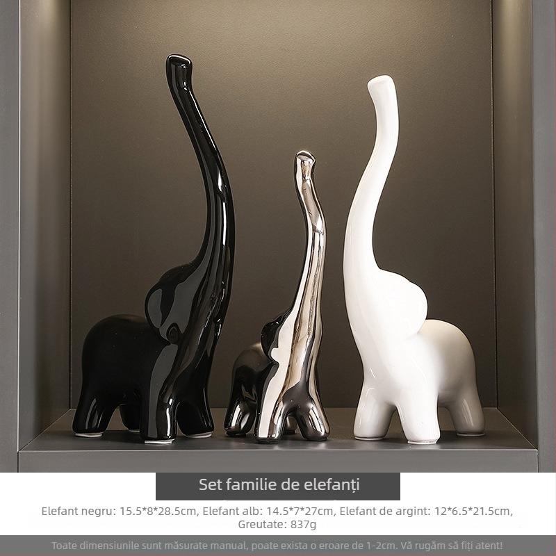 Set decorativ cu animale pentru vitrină de vin și sufragerie - rășină ceramică, stil lux ușor, Seashell Sea brand