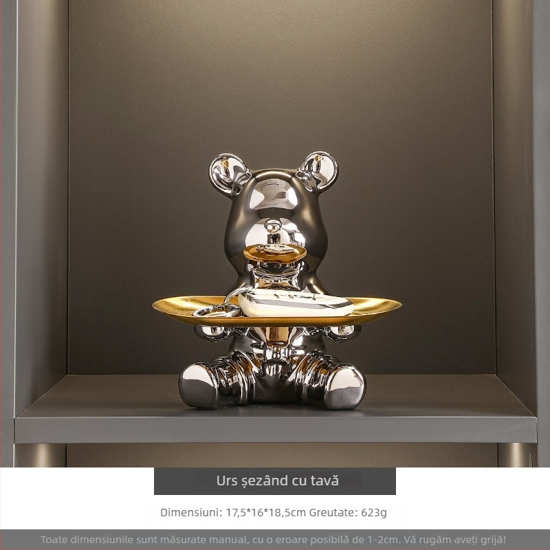 Set decorativ cu animale pentru vitrină de vin și sufragerie - rășină ceramică, stil lux ușor, Seashell Sea brand