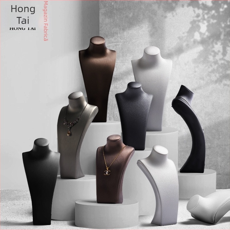 Raft de bijuterii pentru coliere, piele PU, model portret, logo imprimat, personalizare disponibilă