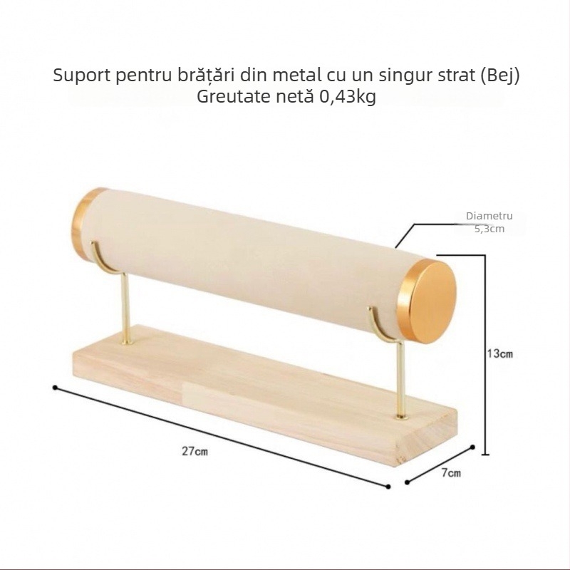 Suport de afișare pentru brățări, design cilindric cu trei etaje, pentru bijuterii