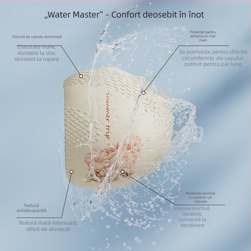 Set șapcă de înot din silicon și ochelari pentru adulți – impermeabil, model solid, include șapca și ochelari