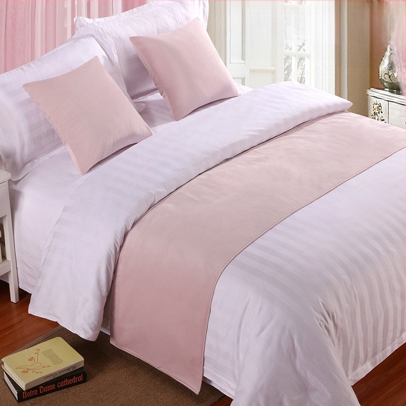 Set decorativ pentru marginea patului de hotel din velur - Poliester, Model solid, Stil hotel, Brand SHAOYU, Produs calificat