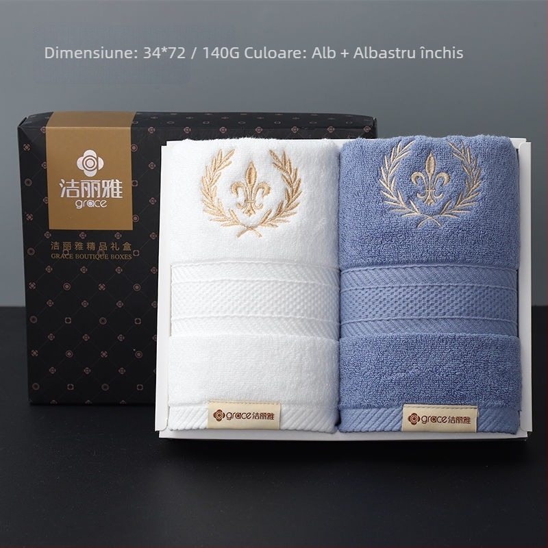 Set prosoape din bumbac 100% în cutie cadou (2 buc.) – moi și absorbante