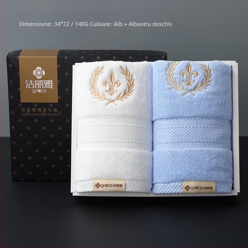 Set prosoape din bumbac 100% în cutie cadou (2 buc.) – moi și absorbante