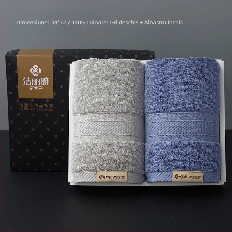 Set prosoape din bumbac 100% în cutie cadou (2 buc.) – moi și absorbante