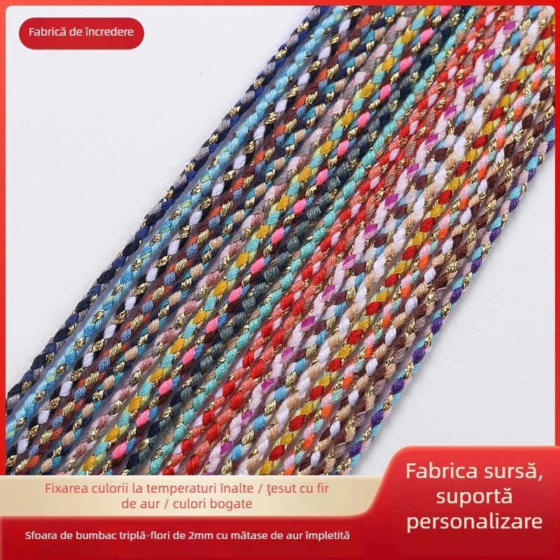 Ruiqi fir din bumbac cu trei flori pentru țesut și cusut