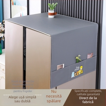 Husă superioară pentru frigider și mașină de spălat — protecție împotriva prafului, impermeabilă, rezistentă la ulei; material: flori de mătase; uz general
