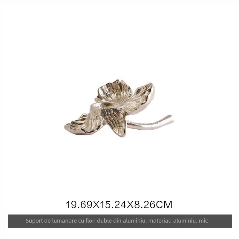 Suport de lumânare cu design de ramură de pasăre, tavă pentru bijuterii și ramă foto — aliaj de zinc, stil ușor lux