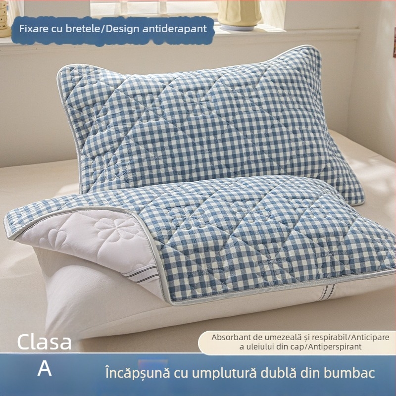 Set din două huse de pernă din bumbac, groase, quiltate, antiderapante
