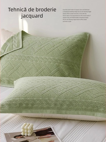 Set de două fețe de pernă din 100% bumbac, potrivite pentru toate anotimpurile, antialunecare, cod produs Sy25316yhs03