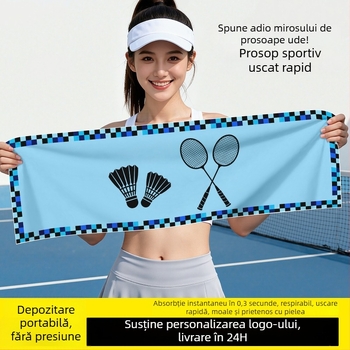 Prosop de sport – Microfibră, uscare rapidă, 60 g, personalizabil cu logo, potrivit pentru badminton și alergări de maraton
