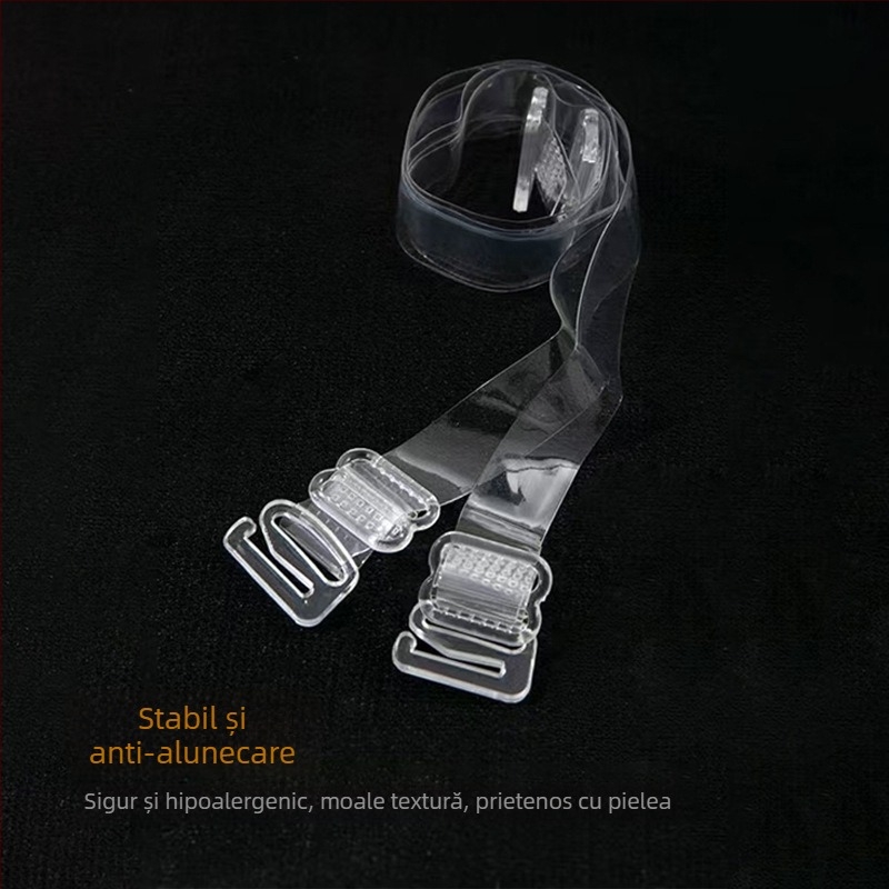 miss&hua Curea de sutien din silicon, transparentă — anti-alunecare, fără cusături