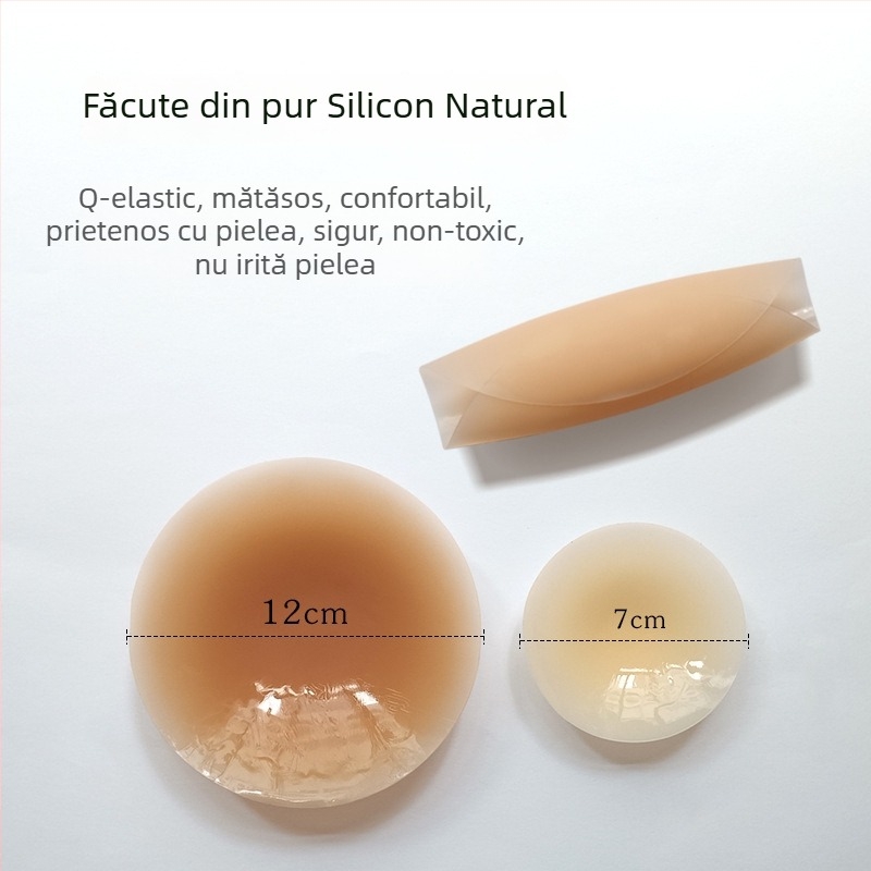 Acoperitoare din silicon pentru mameloane - ultra-subțiri, respirabile, invizibile, formă circulară, lucioase