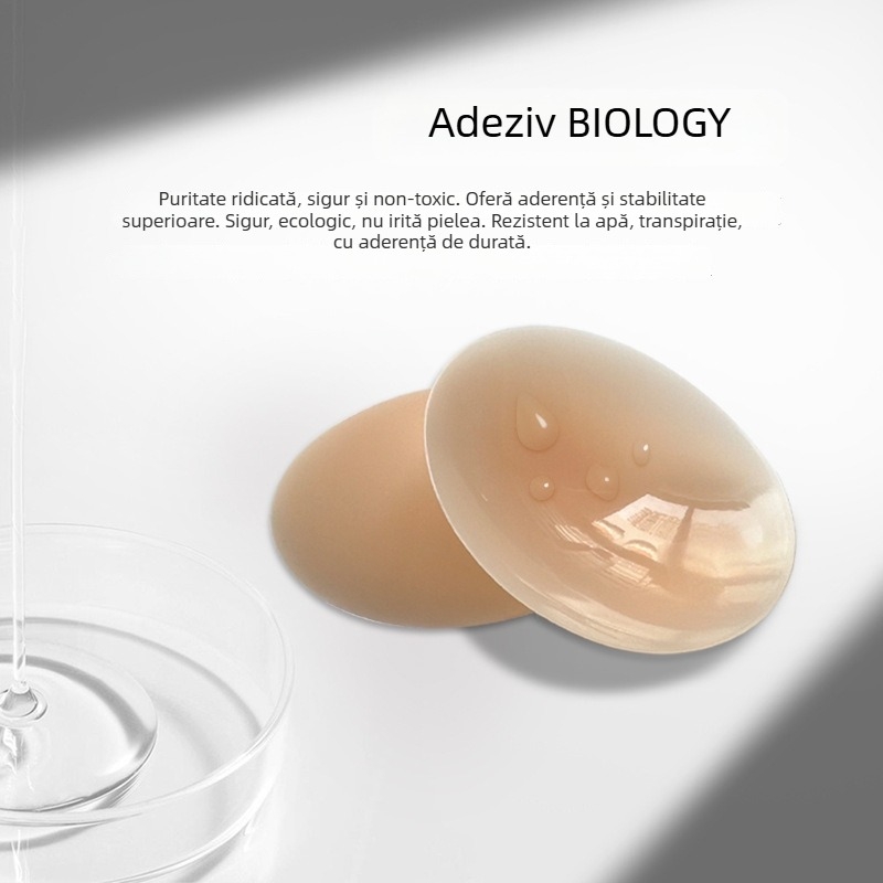 Acoperitoare din silicon pentru mameloane - ultra-subțiri, respirabile, invizibile, formă circulară, lucioase