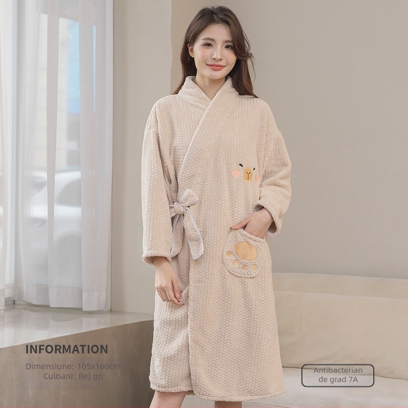 Prosop de baie și halat pentru femei, purtabil, model 2025, microfibră, fire 150d, jacquard