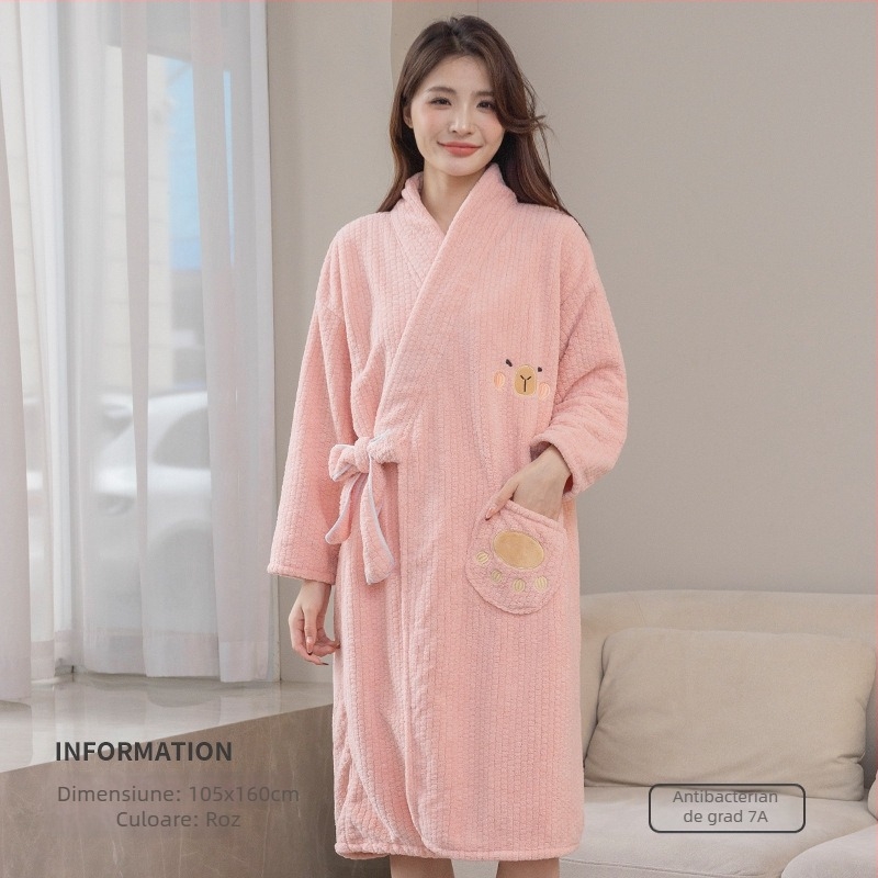 Prosop de baie și halat pentru femei, purtabil, model 2025, microfibră, fire 150d, jacquard