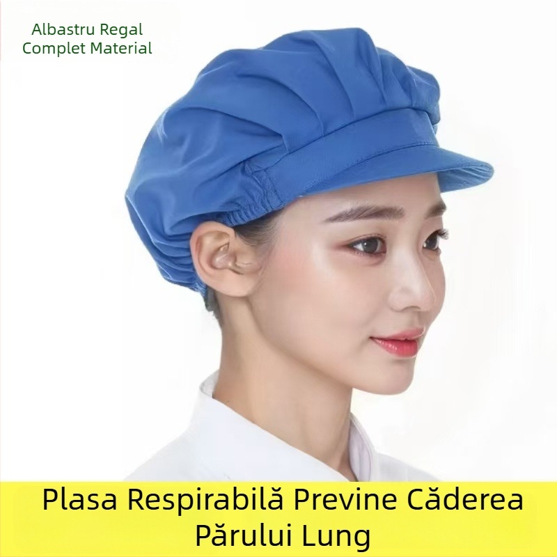 Pălărie de bucătar respirabilă, rezistentă la ulei, pentru industria alimentară, cu margine și plasă