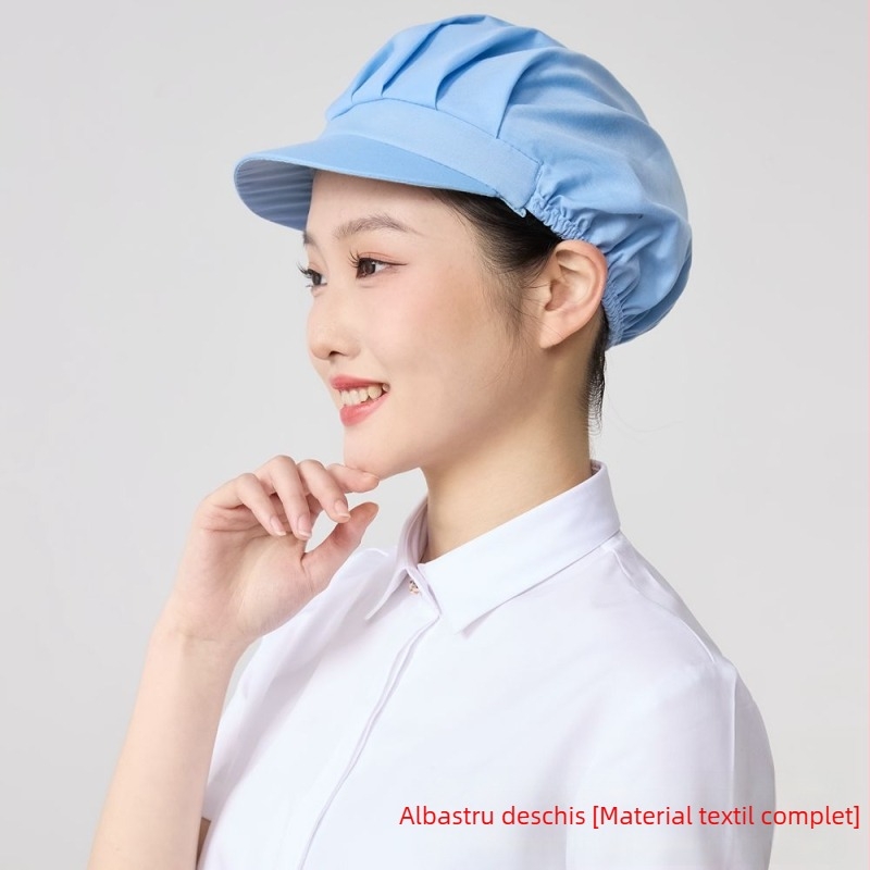 Pălărie din plasă pentru ateliere alimentare, poliester, țesătură twill, model monocrom, stil coreean.