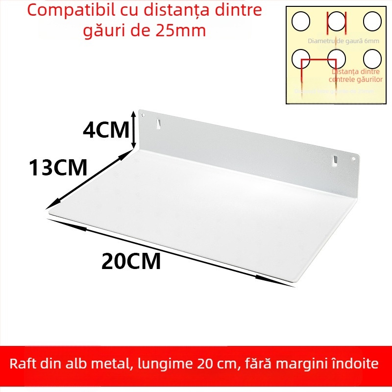 Set de accesorii din fier pentru panouri perforate, cârlige magnetice pentru montaj DIY în sisteme de depozitare metalice