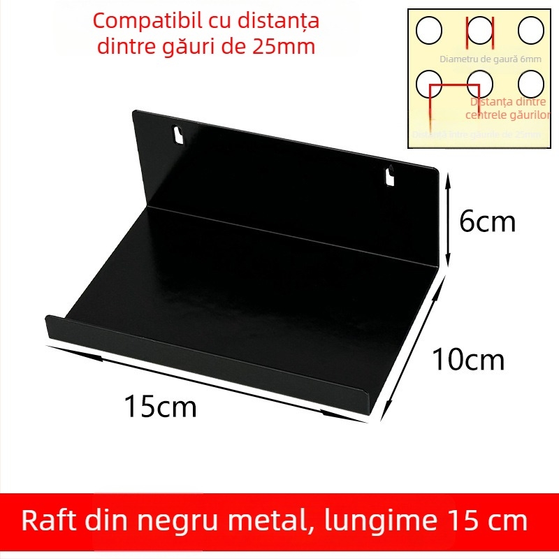 Set de accesorii din fier pentru panouri perforate, cârlige magnetice pentru montaj DIY în sisteme de depozitare metalice