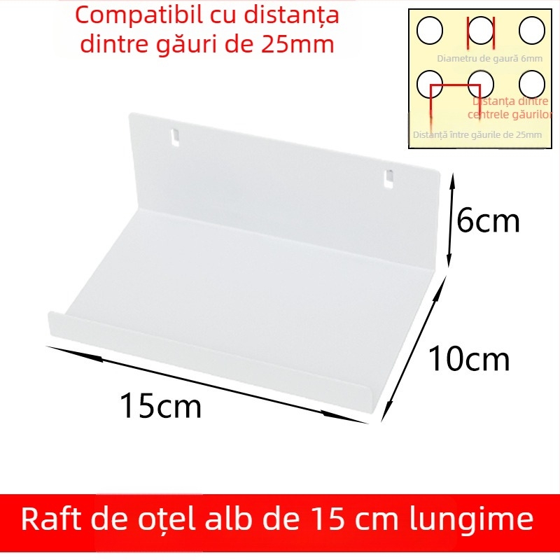Set de accesorii din fier pentru panouri perforate, cârlige magnetice pentru montaj DIY în sisteme de depozitare metalice
