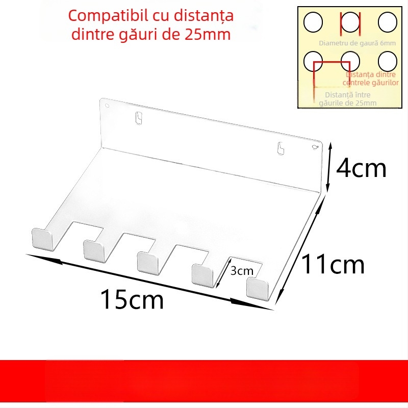 Set de accesorii din fier pentru panouri perforate, cârlige magnetice pentru montaj DIY în sisteme de depozitare metalice