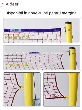 Neta portabilă de badminton, marca Aidil, pentru antrenament amator și joc în aer liber, cu stâlpi și plasă