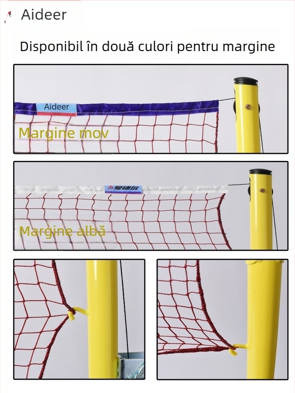 Neta portabilă de badminton, marca Aidil, pentru antrenament amator și joc în aer liber, cu stâlpi și plasă