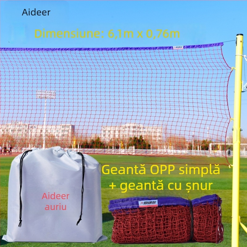 Neta portabilă de badminton, marca Aidil, pentru antrenament amator și joc în aer liber, cu stâlpi și plasă