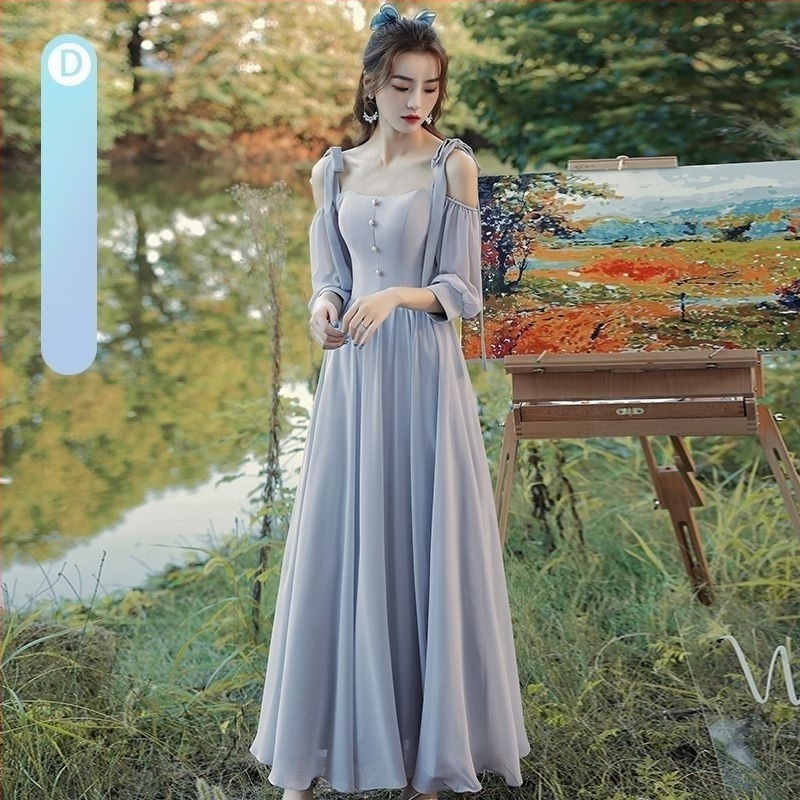 Rochie de domnișoare - Elegantă de toamnă 2025, lungime medie, fără mâneci, stil chinezesc, retro literar