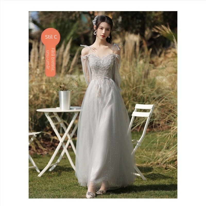 Rochie de domnișoare - Elegantă de toamnă 2025, lungime medie, fără mâneci, stil chinezesc, retro literar