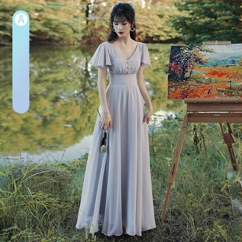 Rochie de domnișoare - Elegantă de toamnă 2025, lungime medie, fără mâneci, stil chinezesc, retro literar