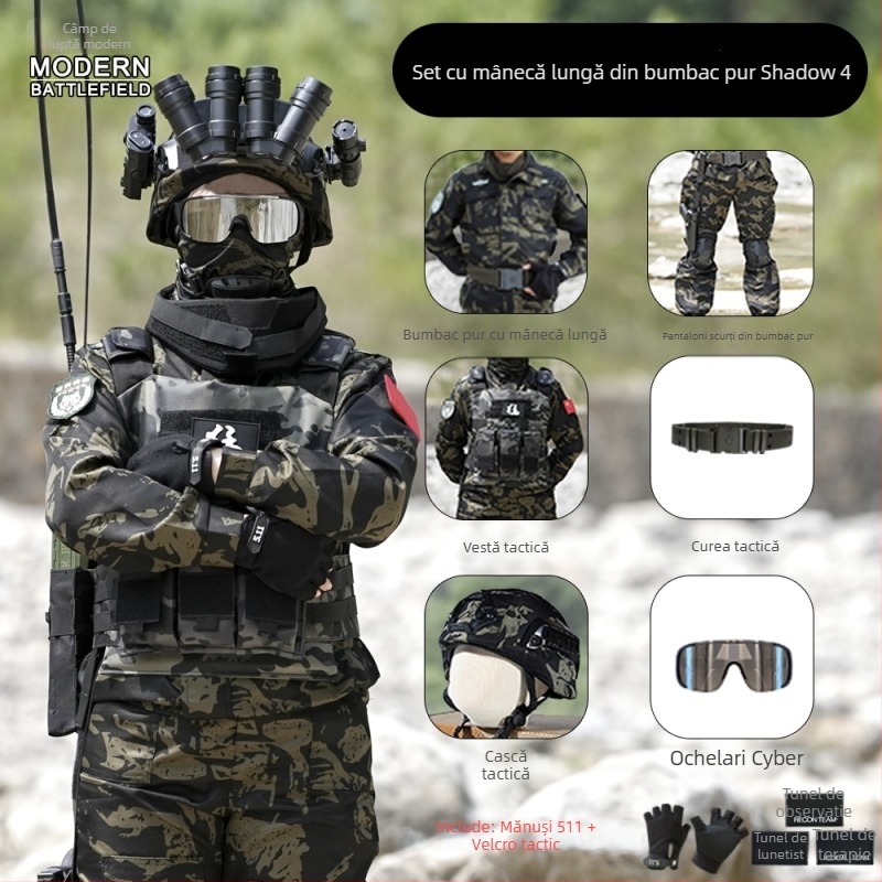 Vesta tactică pentru copii, camuflaj, vestă de protecție cu armură de nivel 3