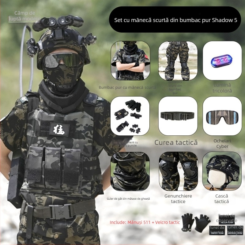 Vesta tactică pentru copii, camuflaj, vestă de protecție cu armură de nivel 3